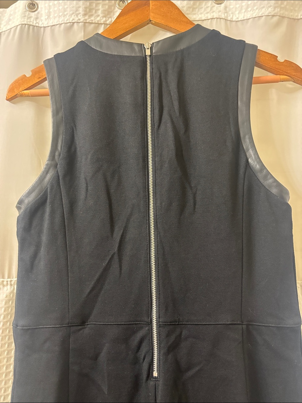 Express Women's Black Sleeveless Mini Dress  with Faux Leather Trim - Picture 4 of 4